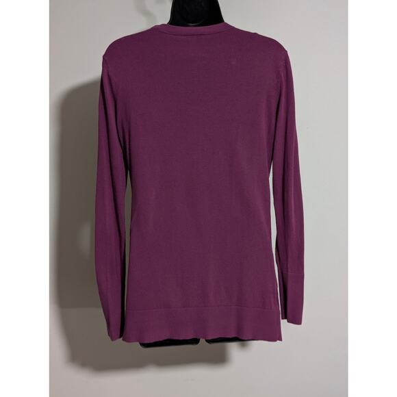 Ann Taylor LOFT Purple Button Down Long Sleeve Cardigan Sweater Medium - Picture 4 of 6